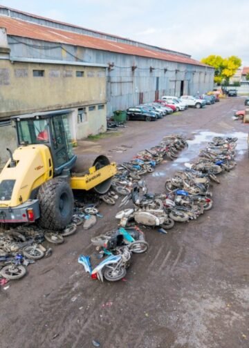 La Municipalidad realizó la compactación de motos secuestradas