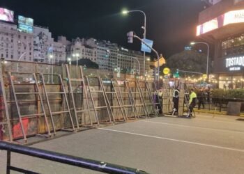 Operativo de seguridad en el Obelisco por el partido Argentina vs. Inglaterra