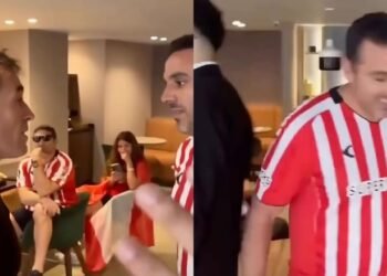 Hinchas de Estudiantes confrontan a árbitros antes de la Supercopa Internacional