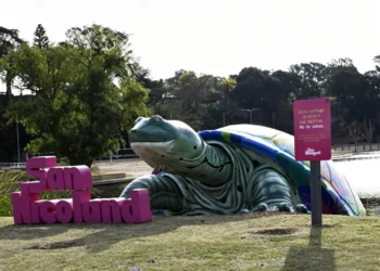 Vandalizaron la tortuga del EcoParque: los menores fueron identificados